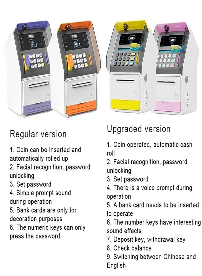 حصالة نقود موسيقية للأطفال على شكل خنزير مع بطاقة صراف آلي شخصية، مزودة بخاصية التعرف على الوجه (عبوة من قطعة واحدة) - لون وردي - Image 4